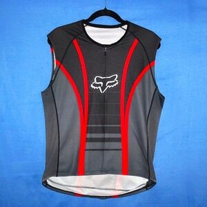 Fox Racing Graphic Sleeveless Jersey Gray Red Large